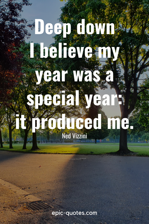 “Deep down I believe my year was a special year it produced me.” -Ned Vizzini
